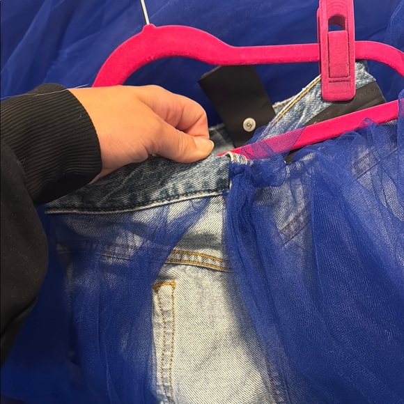 Blue Tulle Midi Skirt - Picture 4 of 4